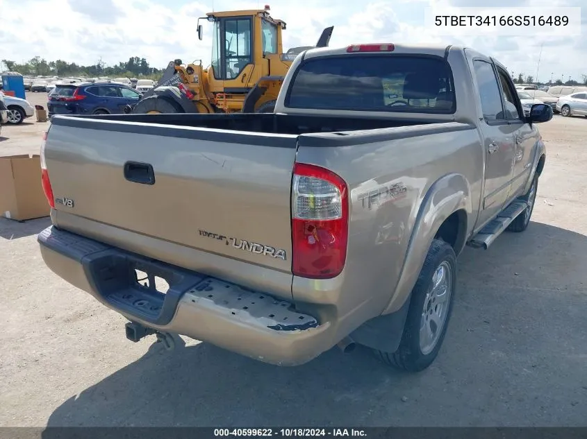 2006 Toyota Tundra Sr5 V8 VIN: 5TBET34166S516489 Lot: 40599622