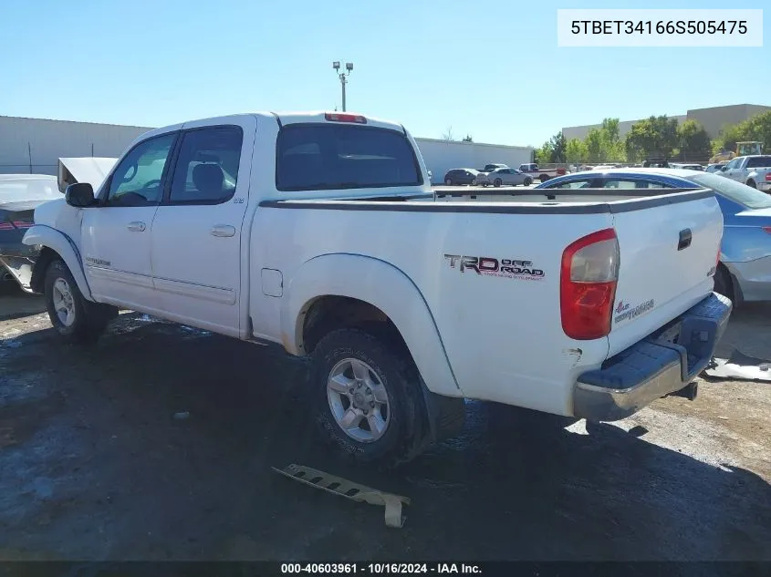 2006 Toyota Tundra Sr5 V8 VIN: 5TBET34166S505475 Lot: 40603961