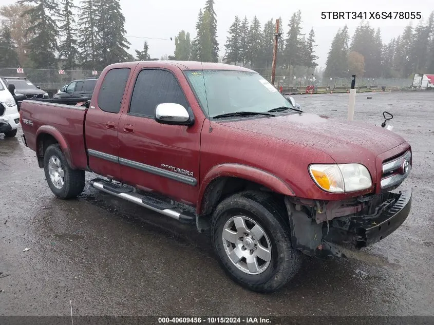 2006 Toyota Tundra Sr5 V8 VIN: 5TBRT341X6S478055 Lot: 40609456