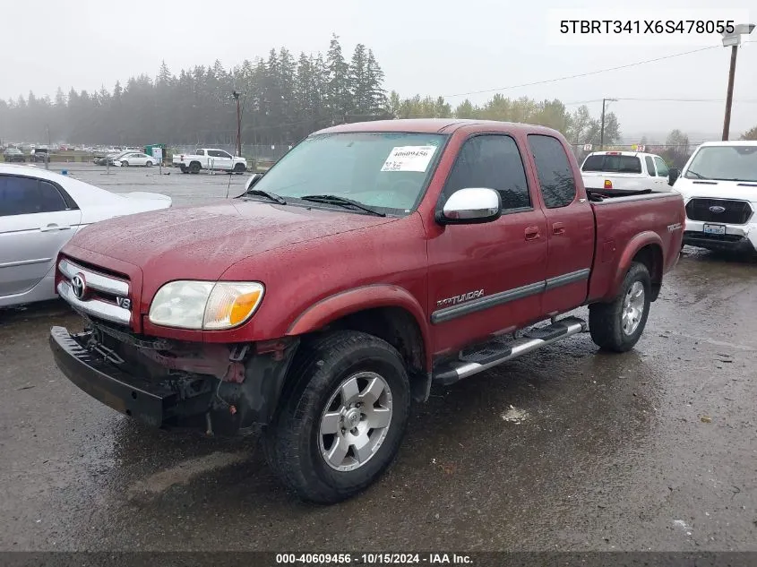 2006 Toyota Tundra Sr5 V8 VIN: 5TBRT341X6S478055 Lot: 40609456