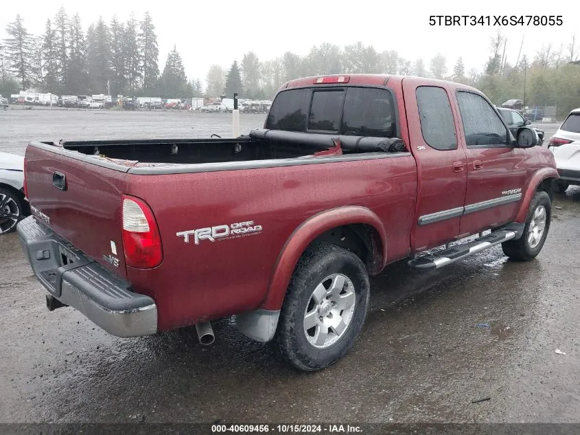 2006 Toyota Tundra Sr5 V8 VIN: 5TBRT341X6S478055 Lot: 40609456