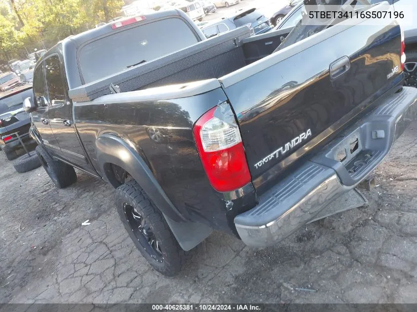 2006 Toyota Tundra Sr5 V8 VIN: 5TBET34116S507196 Lot: 40625381