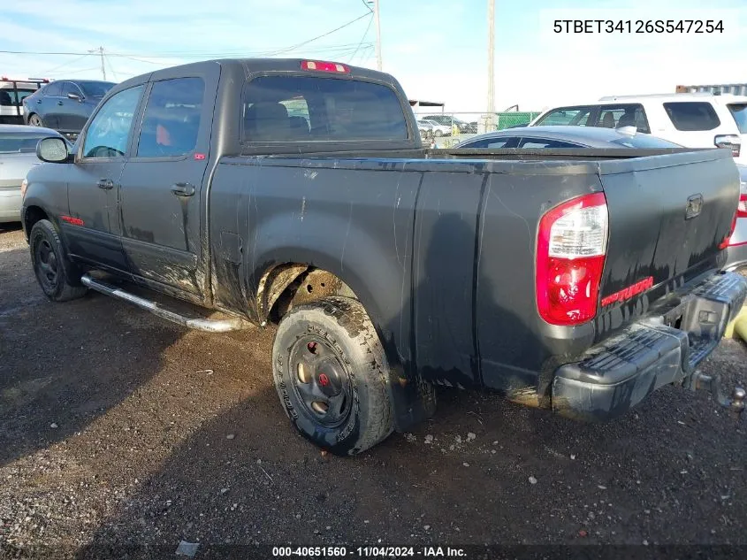 2006 Toyota Tundra Sr5 V8 VIN: 5TBET34126S547254 Lot: 40651560