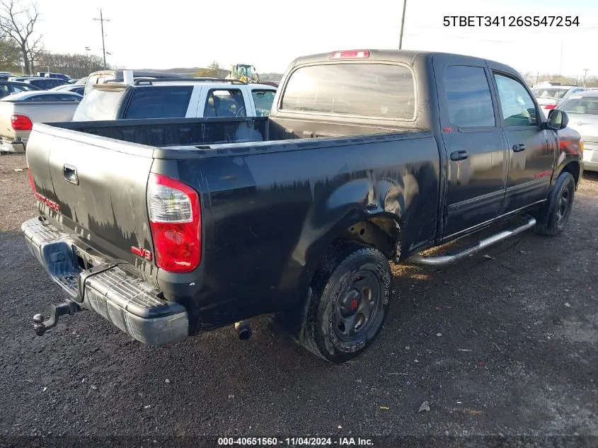 2006 Toyota Tundra Sr5 V8 VIN: 5TBET34126S547254 Lot: 40651560