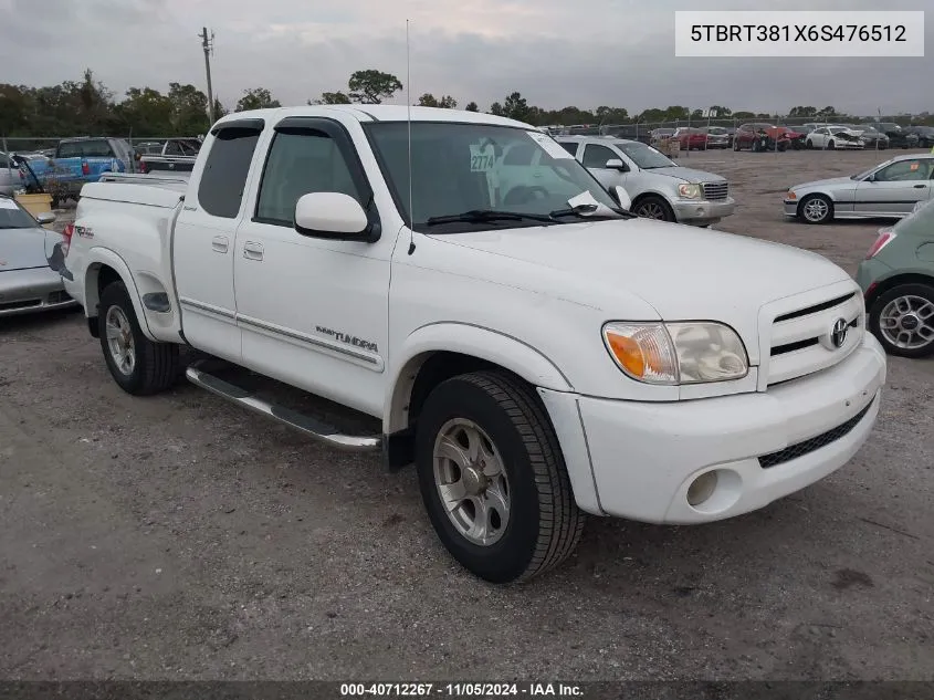 2006 Toyota Tundra Limited V8 VIN: 5TBRT381X6S476512 Lot: 40712267