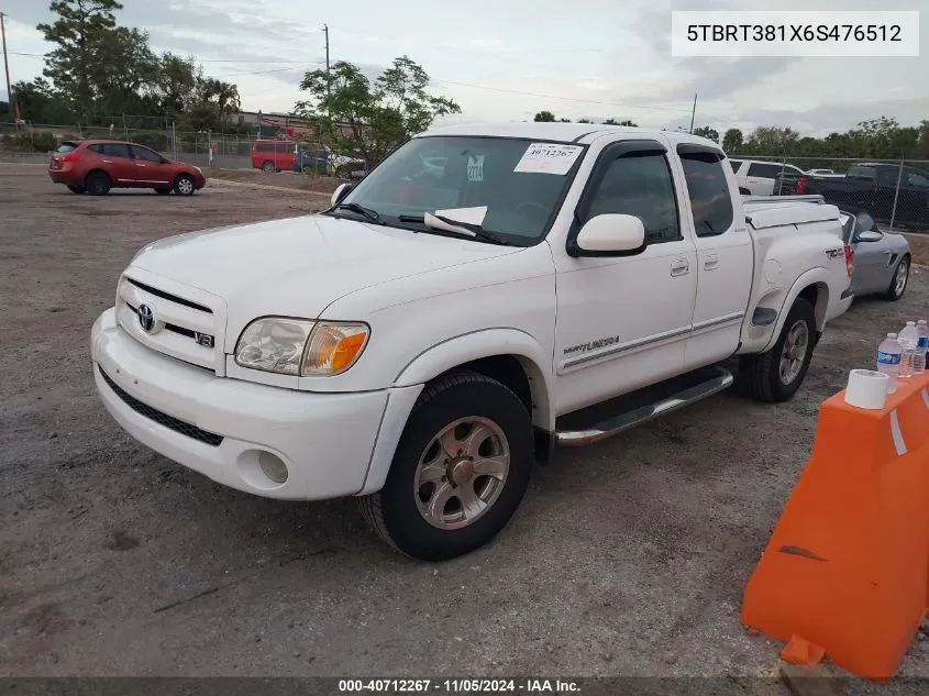 2006 Toyota Tundra Limited V8 VIN: 5TBRT381X6S476512 Lot: 40712267