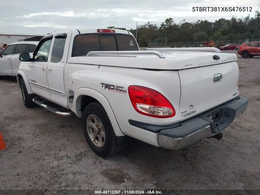 2006 Toyota Tundra Limited V8 VIN: 5TBRT381X6S476512 Lot: 40712267