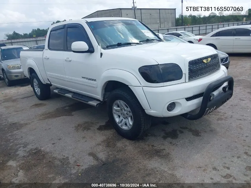 2006 Toyota Tundra Limited V8 VIN: 5TBET38116S507063 Lot: 40738696