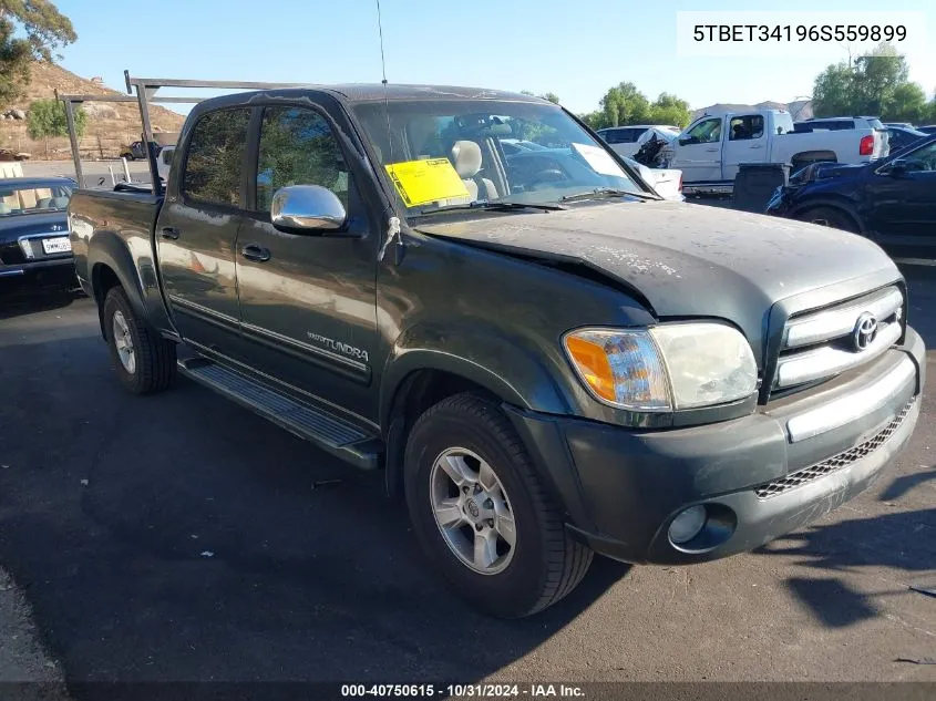 2006 Toyota Tundra Sr5 V8 VIN: 5TBET34196S559899 Lot: 40750615