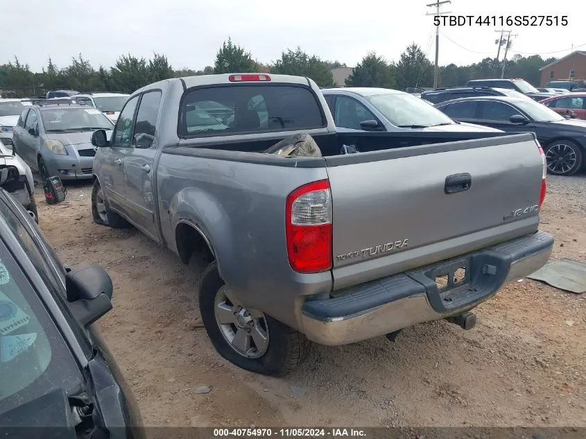 2006 Toyota Tundra Sr5 V8 VIN: 5TBDT44116S527515 Lot: 40754970