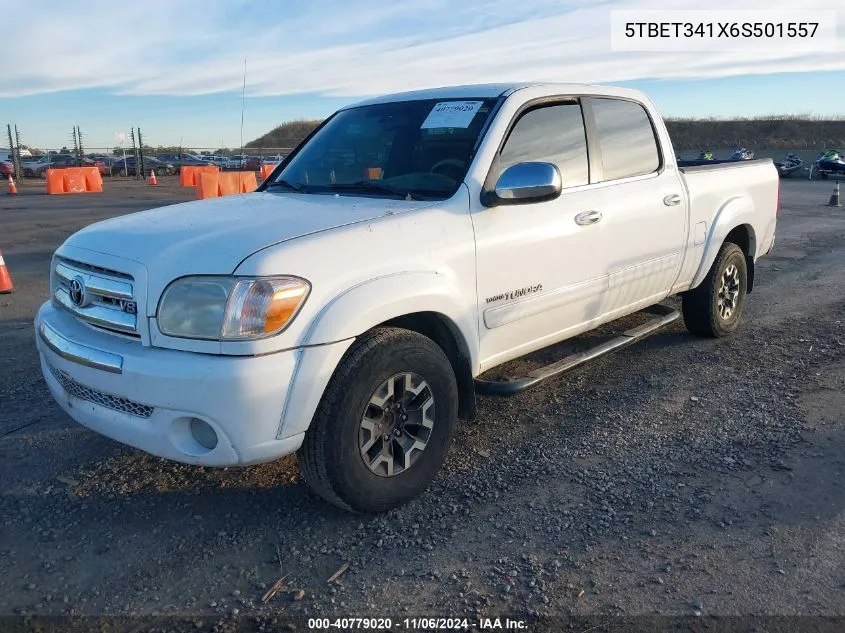 2006 Toyota Tundra Sr5 V8 VIN: 5TBET341X6S501557 Lot: 40779020