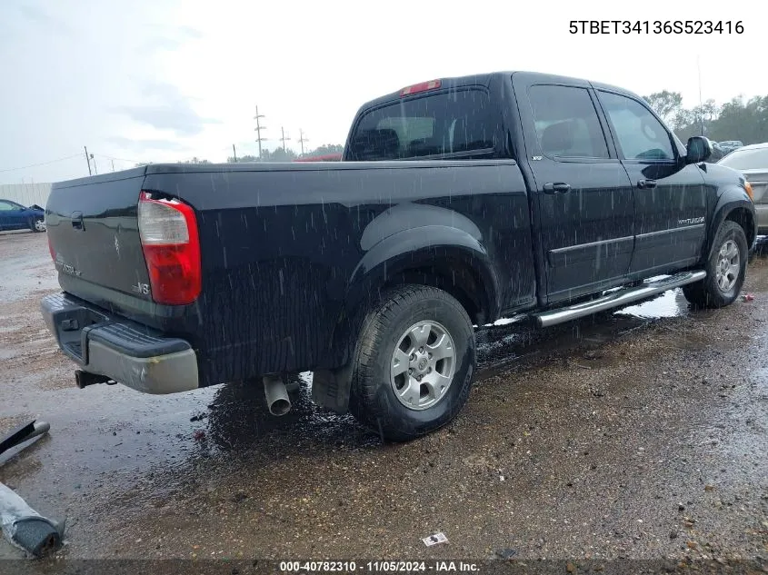 2006 Toyota Tundra Sr5 V8 VIN: 5TBET34136S523416 Lot: 40782310