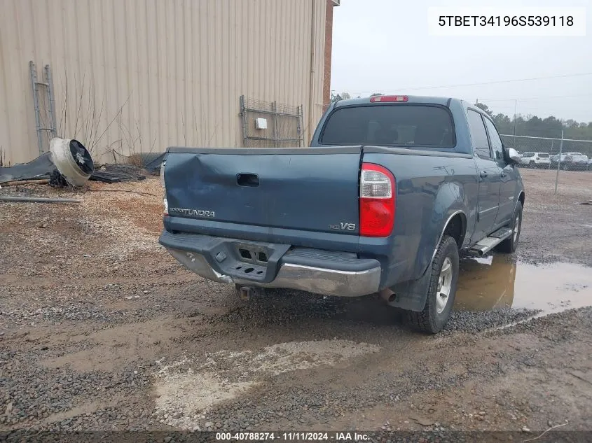 2006 Toyota Tundra Sr5 V8 VIN: 5TBET34196S539118 Lot: 40788274