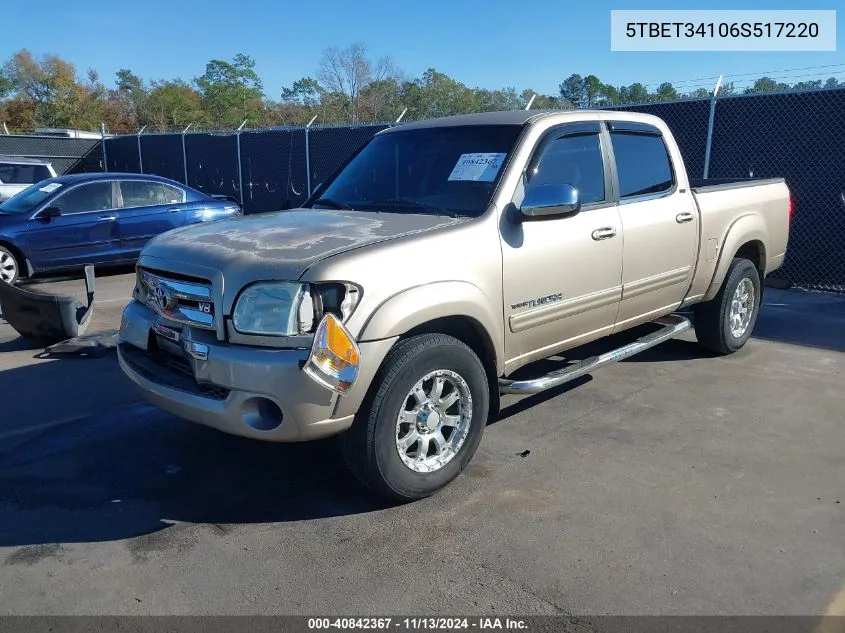 2006 Toyota Tundra Sr5 V8 VIN: 5TBET34106S517220 Lot: 40842367