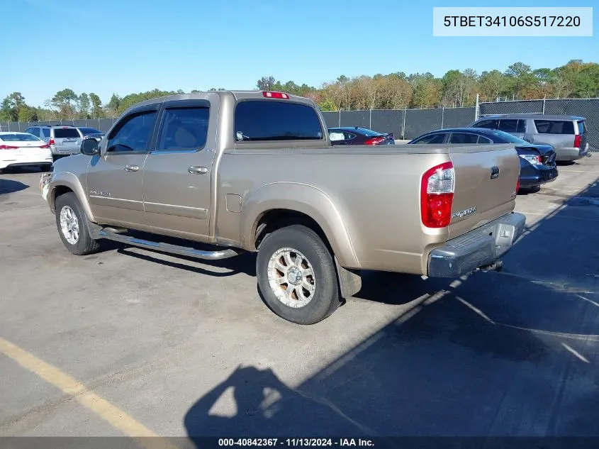 2006 Toyota Tundra Sr5 V8 VIN: 5TBET34106S517220 Lot: 40842367