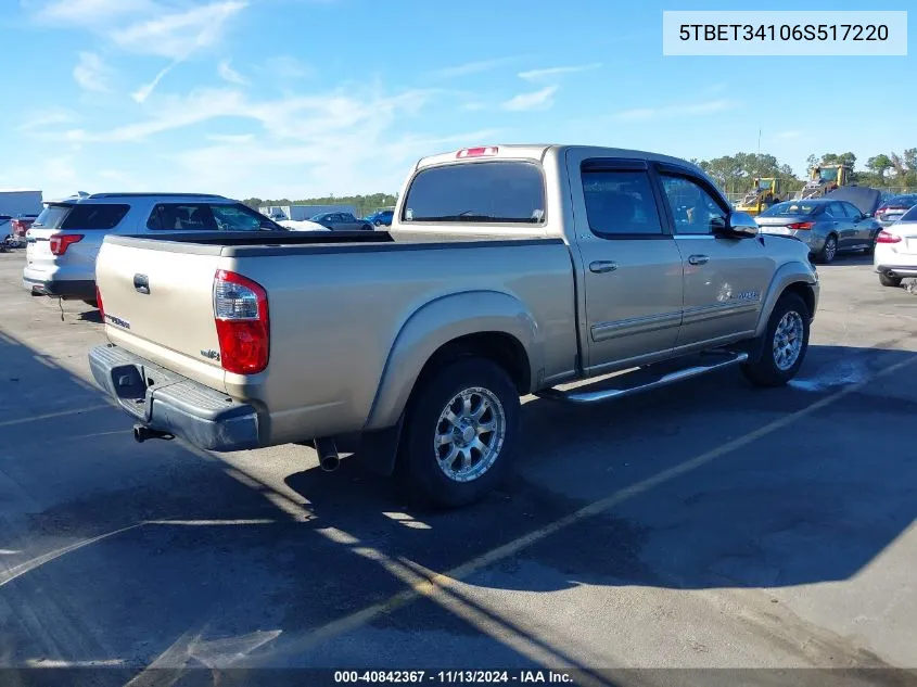 2006 Toyota Tundra Sr5 V8 VIN: 5TBET34106S517220 Lot: 40842367