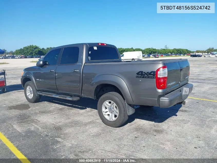 2006 Toyota Tundra Limited V8 VIN: 5TBDT48156S524742 Lot: 40882919