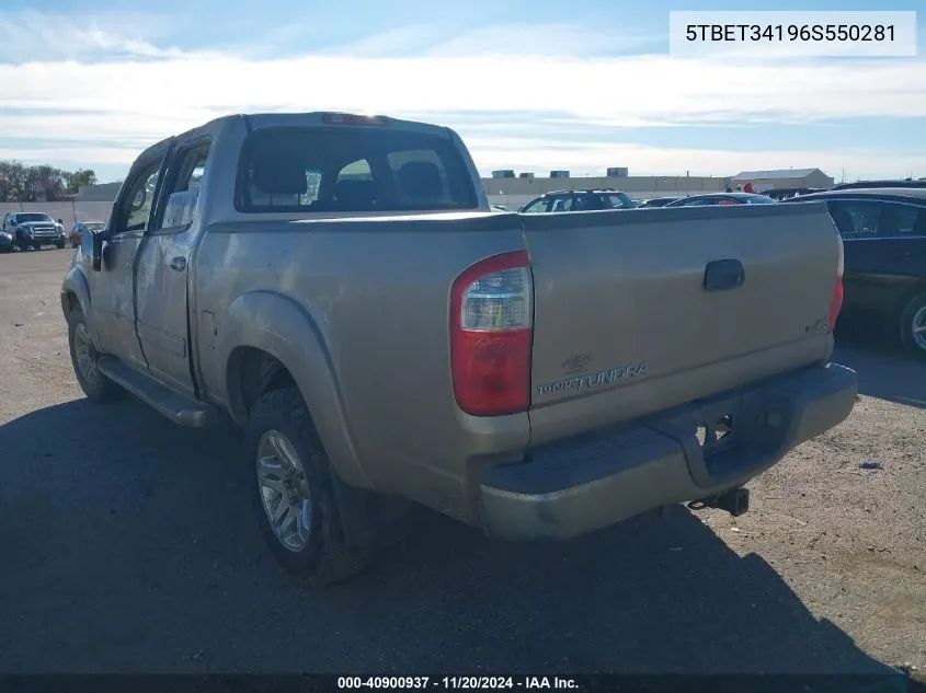 2006 Toyota Tundra Sr5 V8 VIN: 5TBET34196S550281 Lot: 40900937