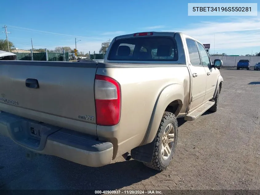 2006 Toyota Tundra Sr5 V8 VIN: 5TBET34196S550281 Lot: 40900937