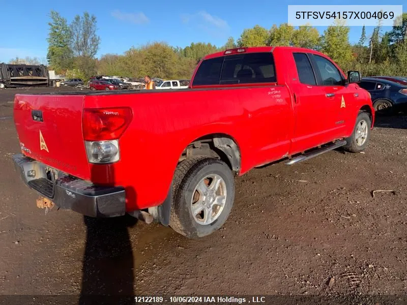 2007 Toyota Tundra Double Cab Sr5 VIN: 5TFSV54157X004069 Lot: 12122189