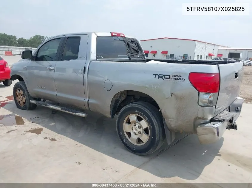 2007 Toyota Tundra Limited 5.7L V8 VIN: 5TFRV58107X025825 Lot: 39437458