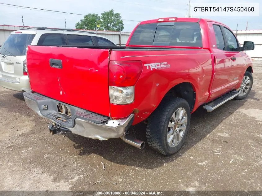 2007 Toyota Tundra Sr5 4.7L V8 VIN: 5TBRT54147S450460 Lot: 39510888