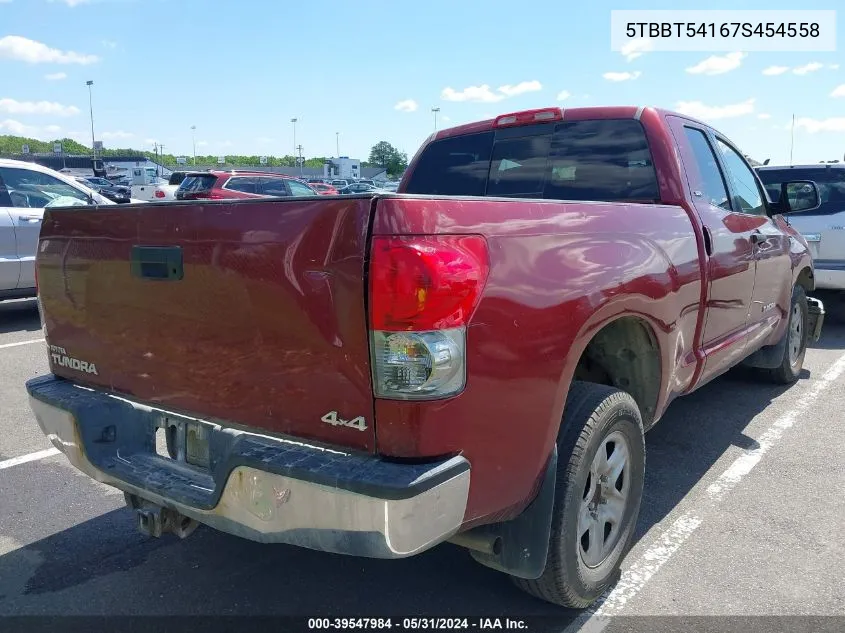 2007 Toyota Tundra Sr5 4.7L V8 VIN: 5TBBT54167S454558 Lot: 39547984