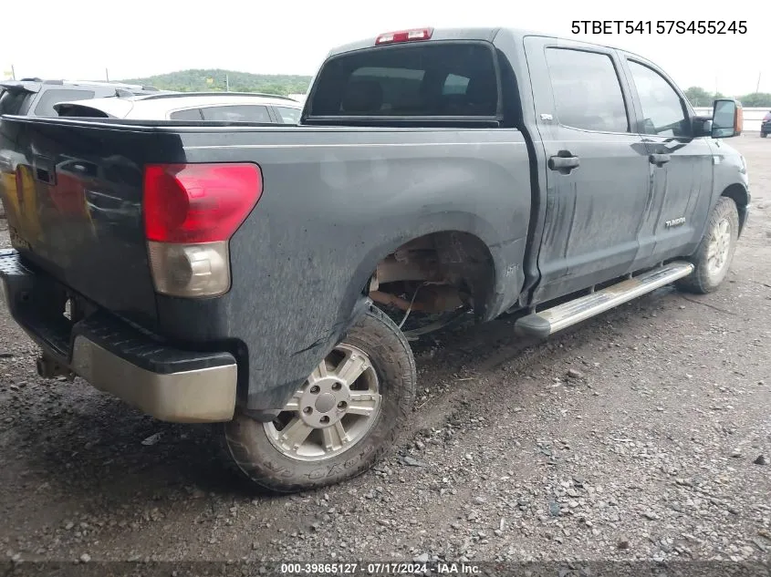 2007 Toyota Tundra Sr5 4.7L V8 VIN: 5TBET54157S455245 Lot: 39865127