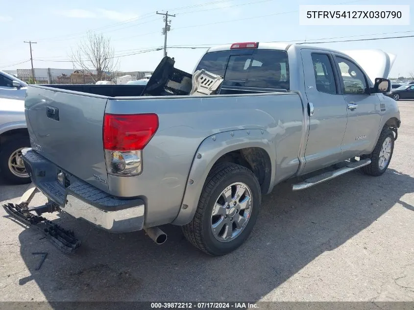 2007 Toyota Tundra Sr5 V8 VIN: 5TFRV54127X030790 Lot: 39872212