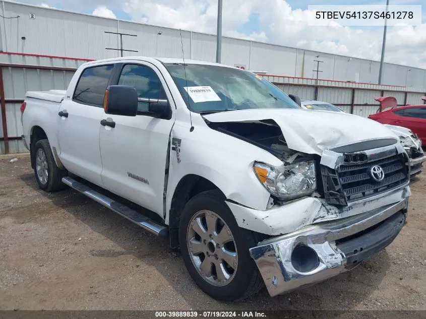 2007 Toyota Tundra Sr5 5.7L V8 VIN: 5TBEV54137S461278 Lot: 39889839