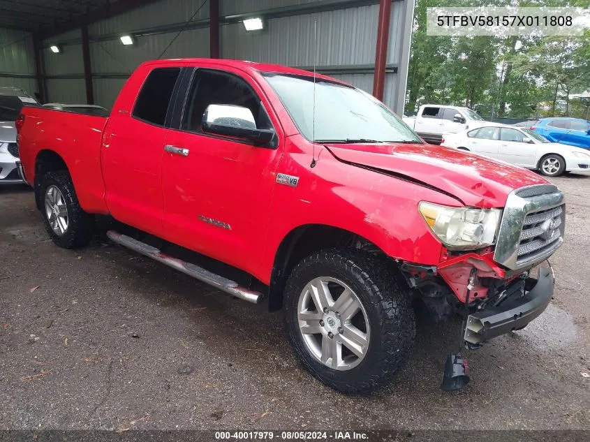 2007 Toyota Tundra Limited 5.7L V8 VIN: 5TFBV58157X011808 Lot: 40017979