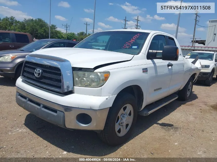 2007 Toyota Tundra Sr5 V8 VIN: 5TFRV54197X011508 Lot: 40049924