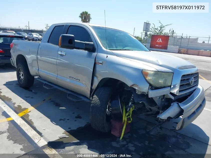 2007 Toyota Tundra Limited 5.7L V8 VIN: 5TFRV58197X011972 Lot: 40081466