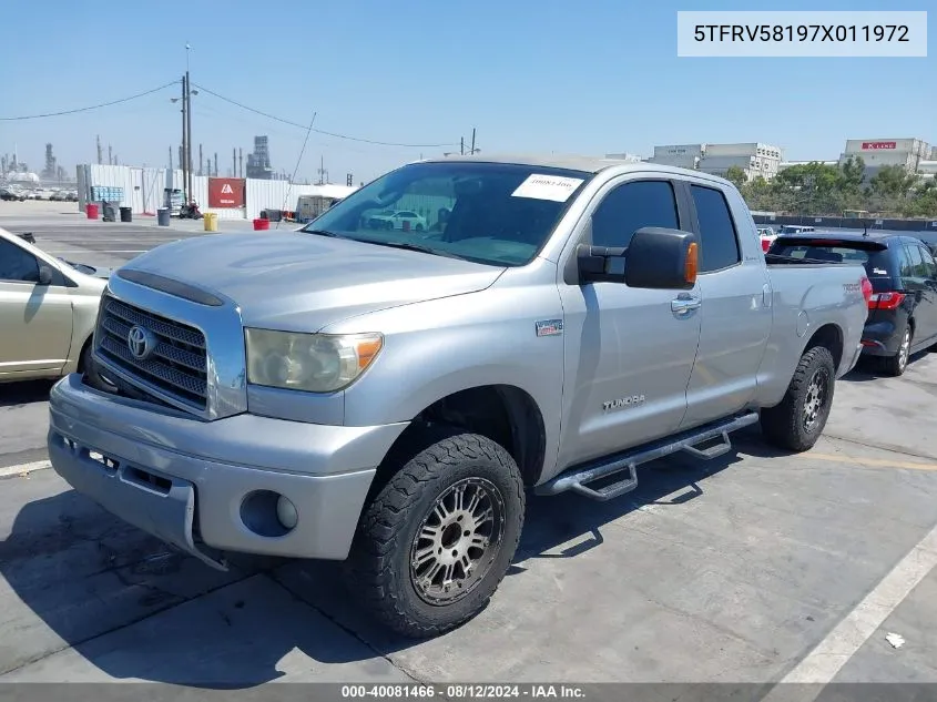 2007 Toyota Tundra Limited 5.7L V8 VIN: 5TFRV58197X011972 Lot: 40081466