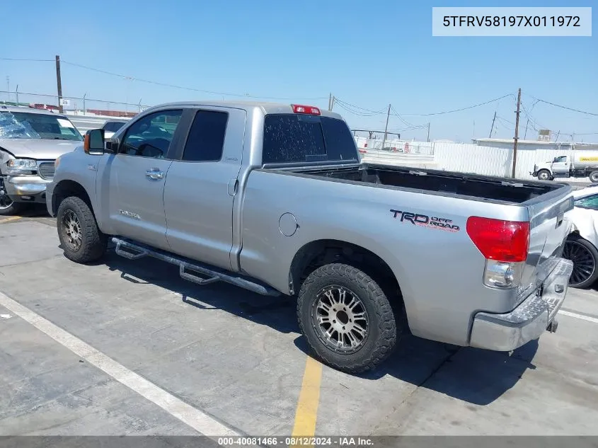 2007 Toyota Tundra Limited 5.7L V8 VIN: 5TFRV58197X011972 Lot: 40081466