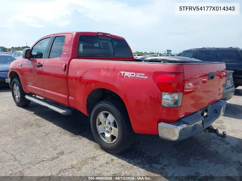 2007 Toyota Tundra Sr5 V8 VIN: 5TFRV54177X014343 Lot: 40092656