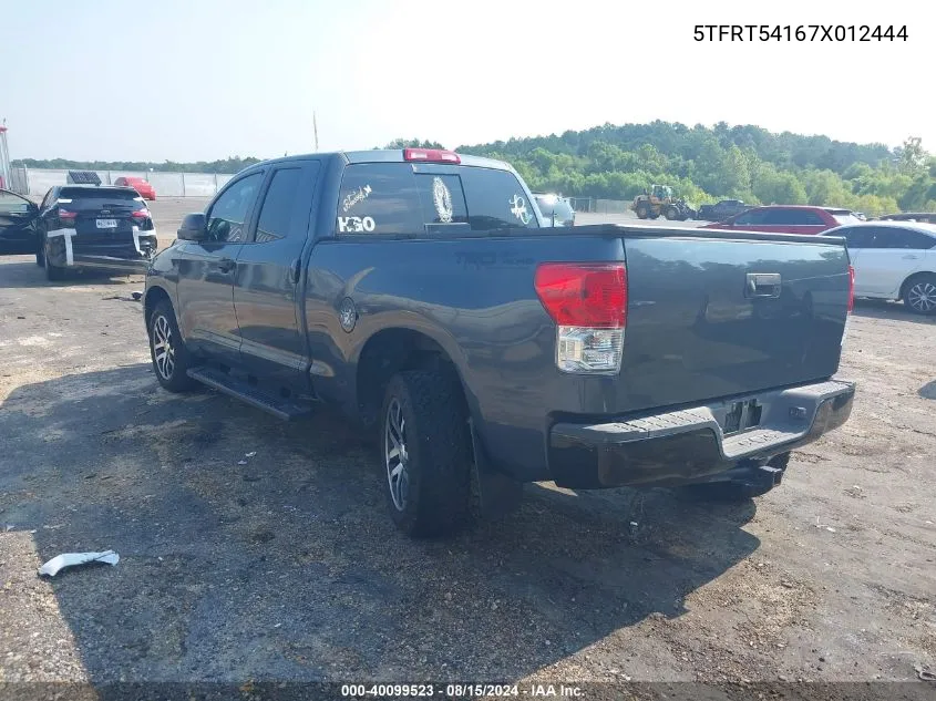 2007 Toyota Tundra Double Cab Sr5 VIN: 5TFRT54167X012444 Lot: 40099523