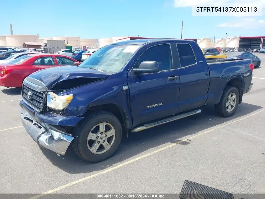 5TFRT54137X005113 2007 Toyota Tundra Sr5 4.7L V8