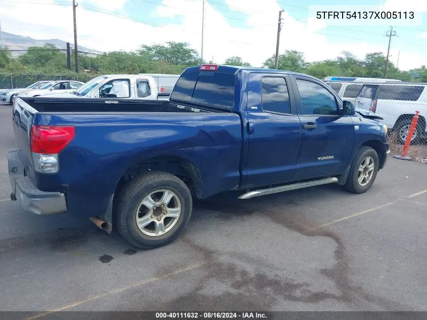 5TFRT54137X005113 2007 Toyota Tundra Sr5 4.7L V8