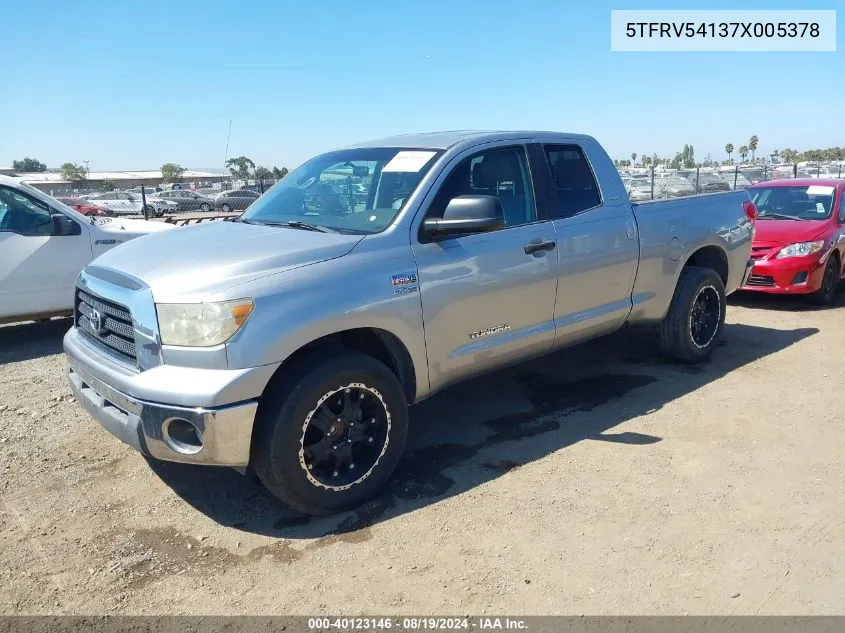 2007 Toyota Tundra Sr5 V8 VIN: 5TFRV54137X005378 Lot: 40123146