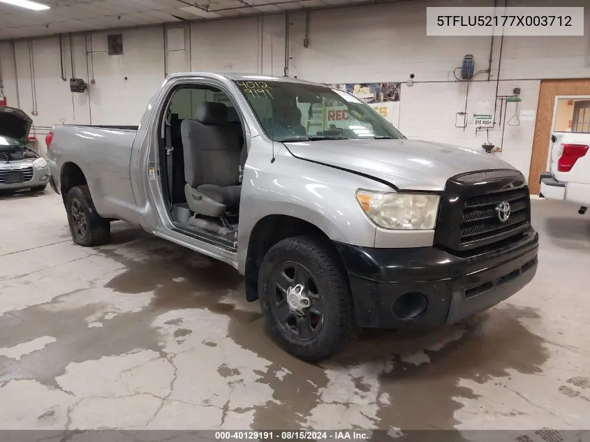 2007 Toyota Tundra Base V6 VIN: 5TFLU52177X003712 Lot: 40129191