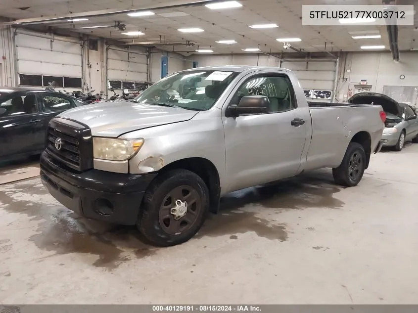 2007 Toyota Tundra Base V6 VIN: 5TFLU52177X003712 Lot: 40129191