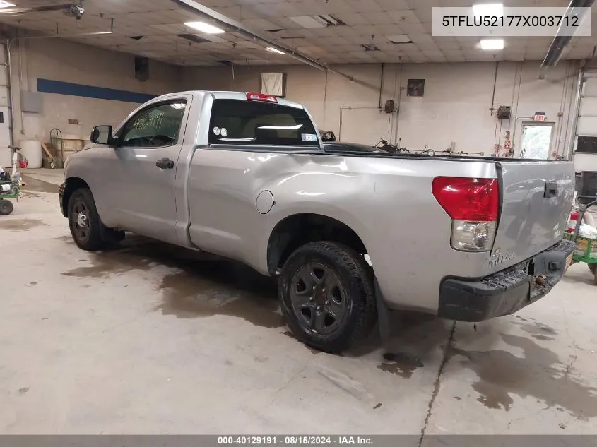 2007 Toyota Tundra Base V6 VIN: 5TFLU52177X003712 Lot: 40129191