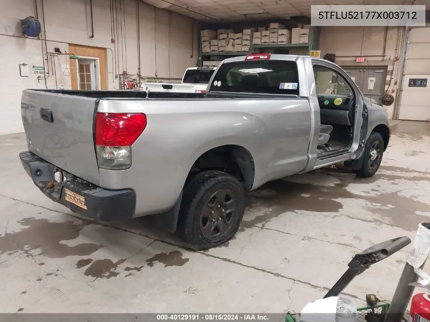 2007 Toyota Tundra Base V6 VIN: 5TFLU52177X003712 Lot: 40129191