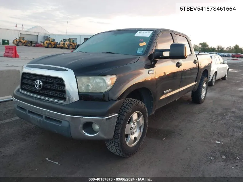 2007 Toyota Tundra Crewmax Sr5 VIN: 5TBEV54187S461664 Lot: 40157673