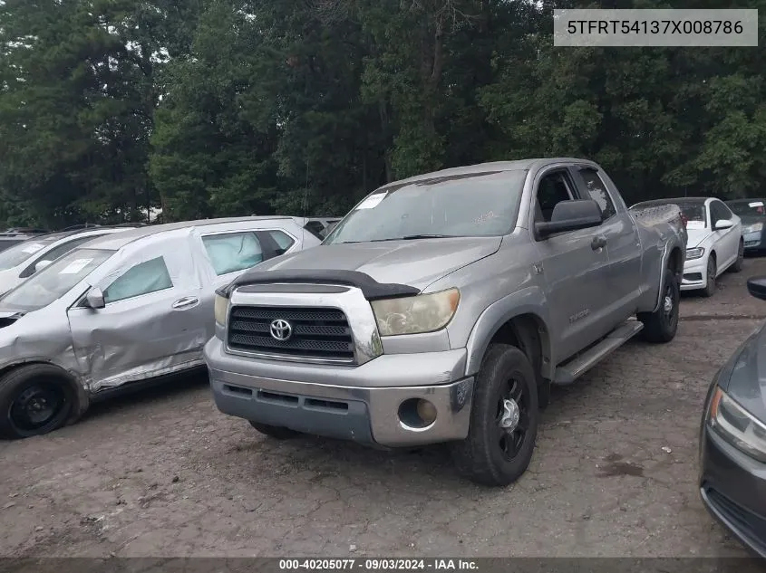 2007 Toyota Tundra Sr5 4.7L V8 VIN: 5TFRT54137X008786 Lot: 40205077