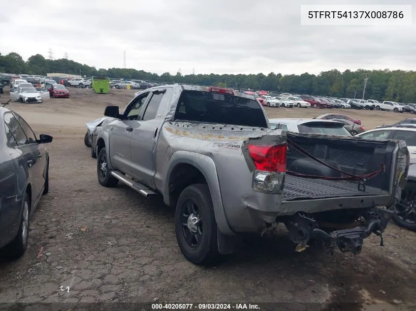 2007 Toyota Tundra Sr5 4.7L V8 VIN: 5TFRT54137X008786 Lot: 40205077