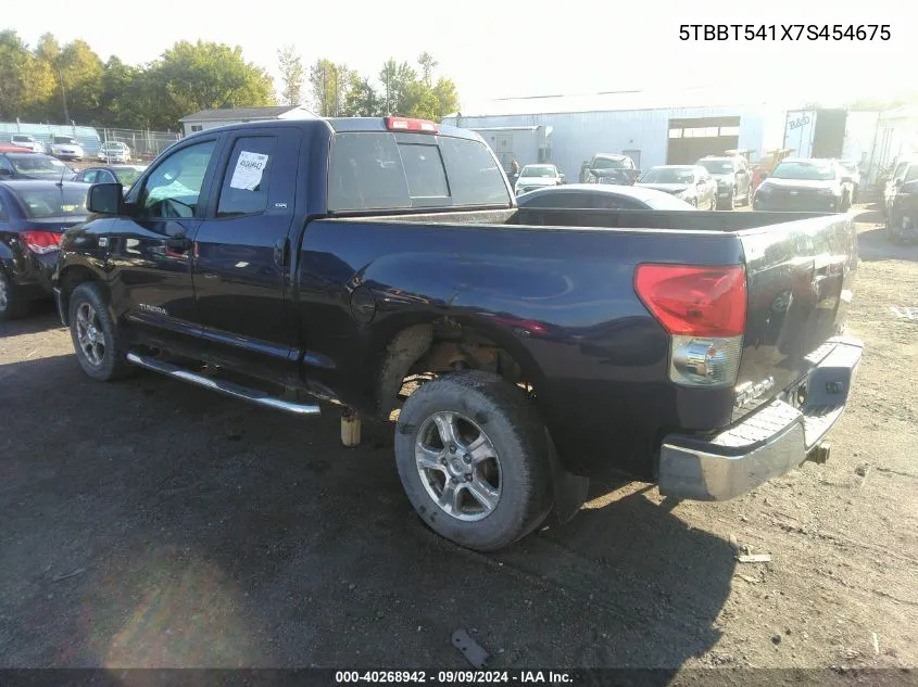 2007 Toyota Tundra Sr5 4.7L V8 VIN: 5TBBT541X7S454675 Lot: 40268942