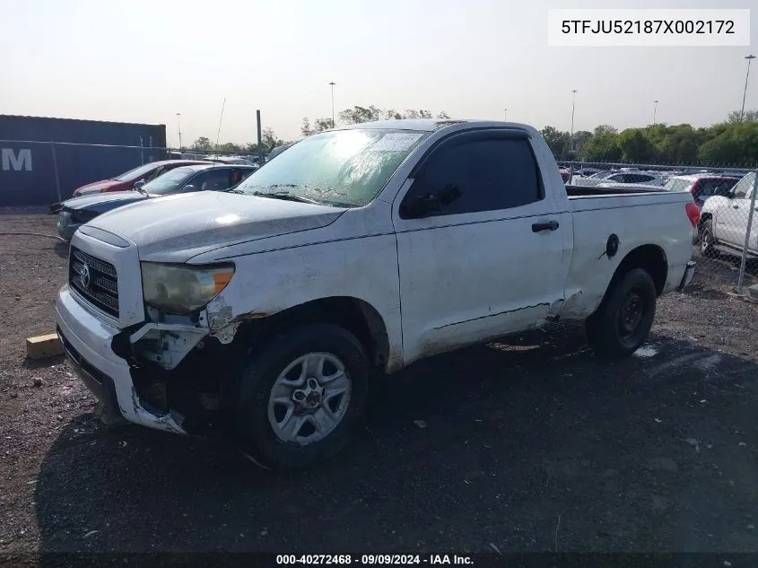 2007 Toyota Tundra Base V6 VIN: 5TFJU52187X002172 Lot: 40272468