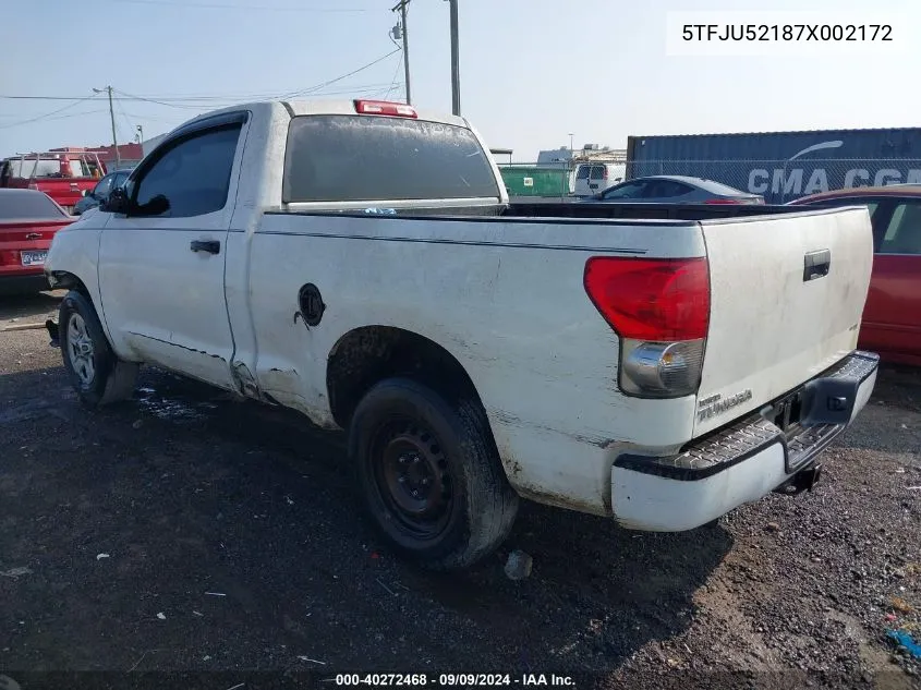 2007 Toyota Tundra Base V6 VIN: 5TFJU52187X002172 Lot: 40272468